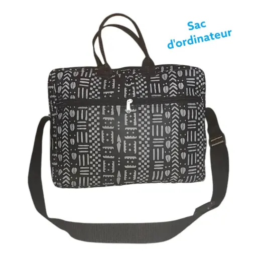  Sac d'ordinateur : élégance africaine traditionnelle.